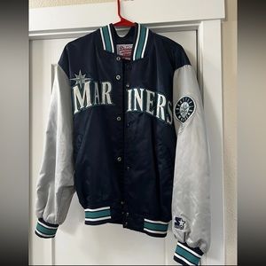 Vintage Seattle Mariners Starter Diamond Collection Mens Medium Satin Jacket